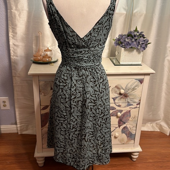 Ann Taylor Teal and Cocoa 100% Silk Dress - Picture 5 of 7